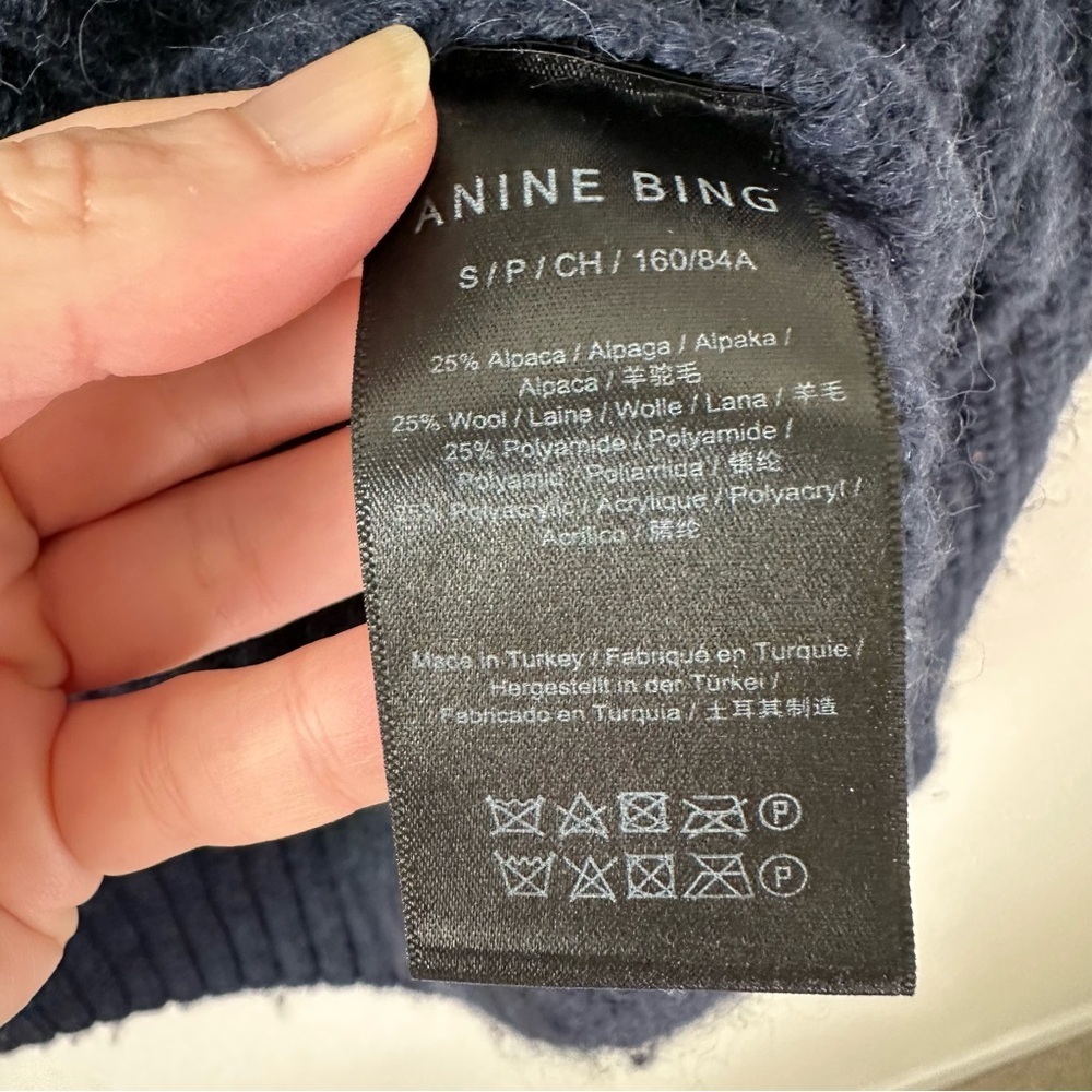 ANINE BING Sydney Knit Navy Blue Sweater SZ S - Picture 6 of 8